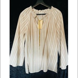 Brand New Michael Kors Khaki Top with gold chain